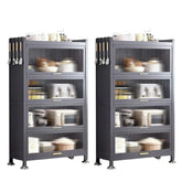 2-Piece Multifunctional Steel Cabinet Set