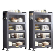 2-Piece Multifunctional Steel Cabinet Set