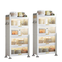 2-Piece Multifunctional Steel Cabinet Set