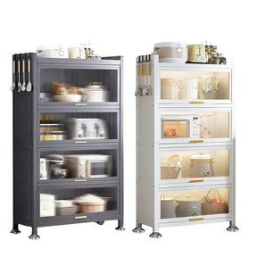 2-Piece Multifunctional Steel Cabinet Set