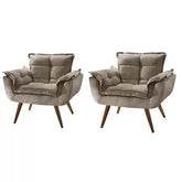 2-Piece Opala Decorative Armchair Set with Hairpin Legs