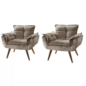 2-Piece Opala Decorative Armchair Set with Hairpin Legs